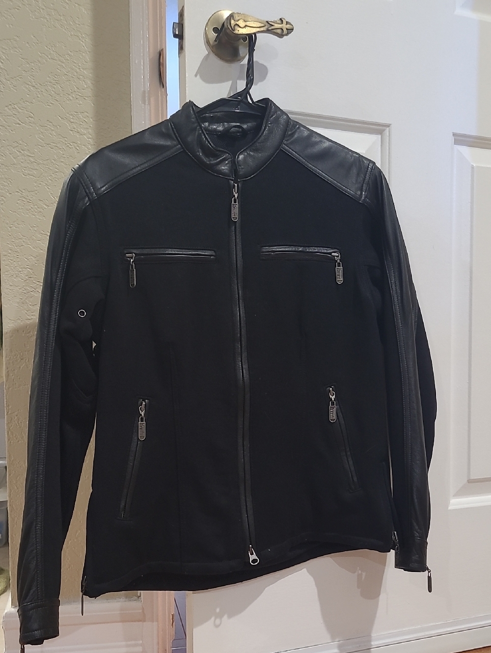 Black Mixed-Material Harley Davidson Jacket